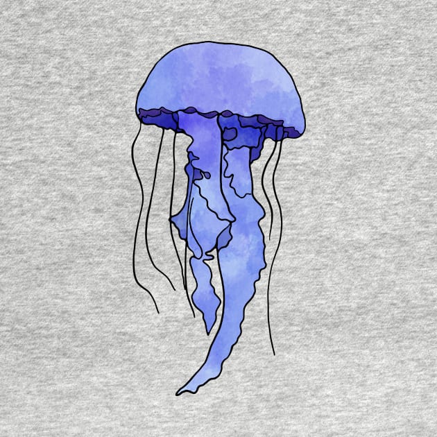 Jellyfish Watercolor Ilustration by murialbezanson